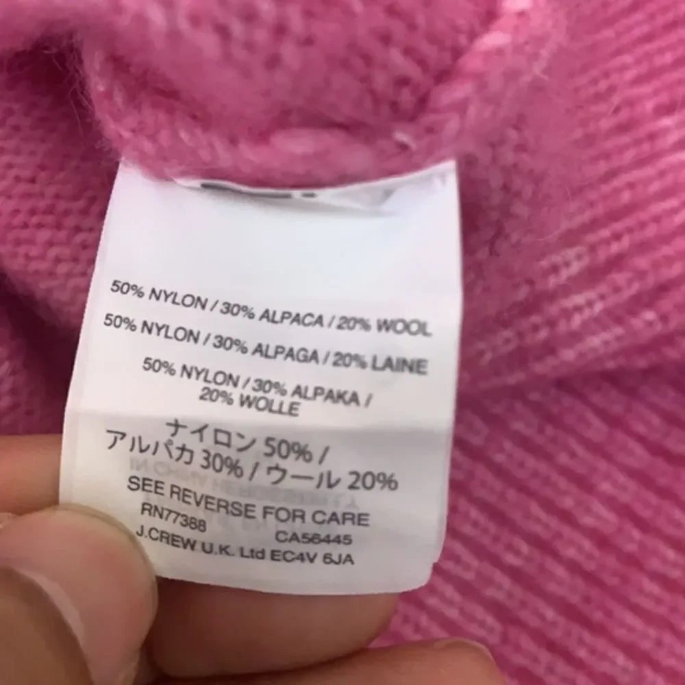 J.Crew Alpaca Blend Tie-sleeve Marled Pink Sweater Size Small